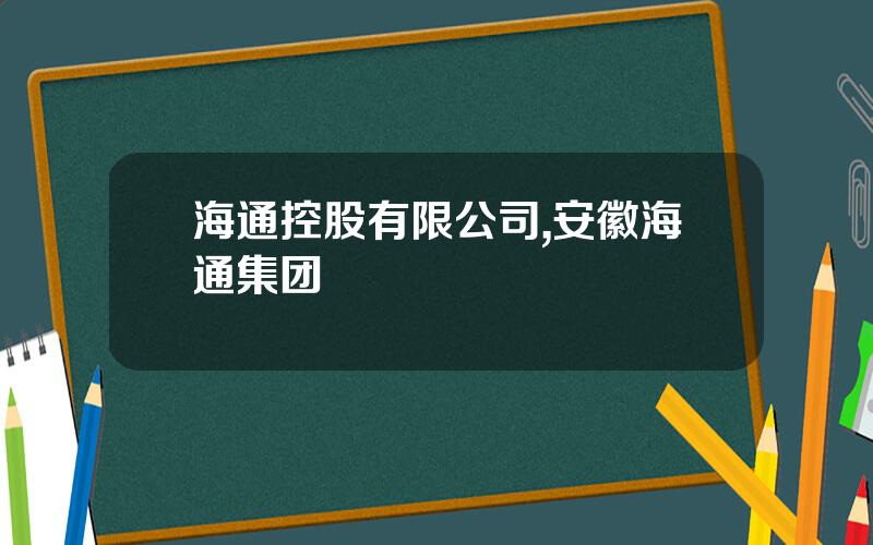 海通控股有限公司,安徽海通集团